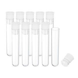 PATIKIL 0.6x2.4" Plastic Sewing Needle Storage Holder, 10 Pcs Portable Embroidery Needle Pin Toothpick Storage Tubes Case for Craft Knitting, White