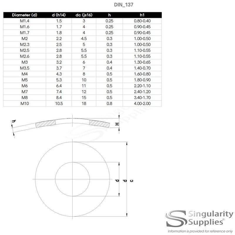 M2 (2mm) Wave Washer (Form A) - Stainless Steel (A2)