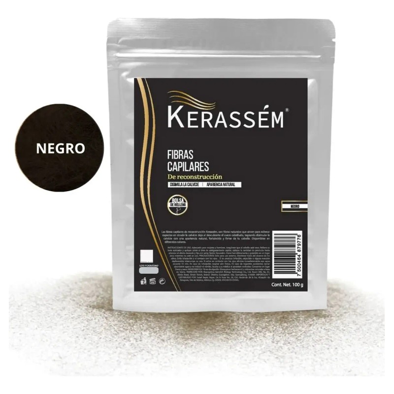 Fibras Capilares 100g Cubre Calvicie Kerassém Varios Tonos