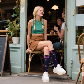 CooTooLa 3 Pair Compression Socks Knee High Socks Support Sock for Women & Men Flight stockings for Athletic Running Cycling Travel