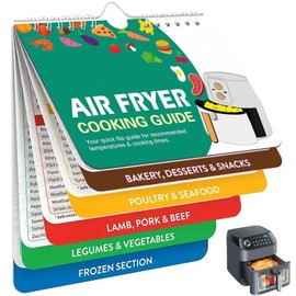 Yunshengmy Air Fryer Magnetic Cheat Sheet Set, Air Fryer Magnets Guide Booklet, Cookbooks Instant Air Fryer Accessories Oven Cooking Pot Temp Times Chart