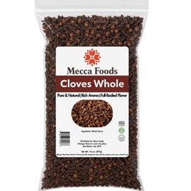 Whole Cloves 14 oz – Premium Grade, Aromatic & Flavorful – Resealable Bag for Freshness – Perfect for Cooking, Baking, Pickling, Teas & DIY Home Remedies – Bulk Spices by Mecca Foods