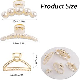 Pinzas Pelo Mujer, 5pcs Pinza para Cabello de Metal y Plástico Horquilla Antideslizante Grande, Pinzas de Pelo Retro, Clips Hebillas de Pelo Grandes de Metal Pinza De Pelo Clips