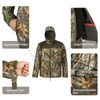 LOOGU Mens Camo Jacket Hunting Hooded Softshell Fleece Lined Outdoor