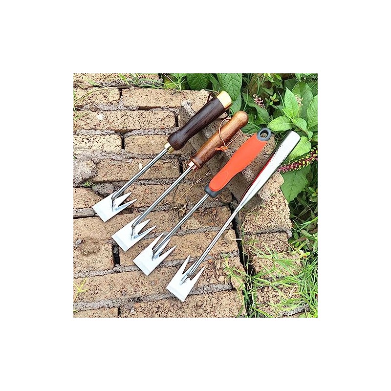 QUINTRA Rake, Weeder, Weeding Tool, Multi-Purpose Mowing Tool, Stainless Steel,