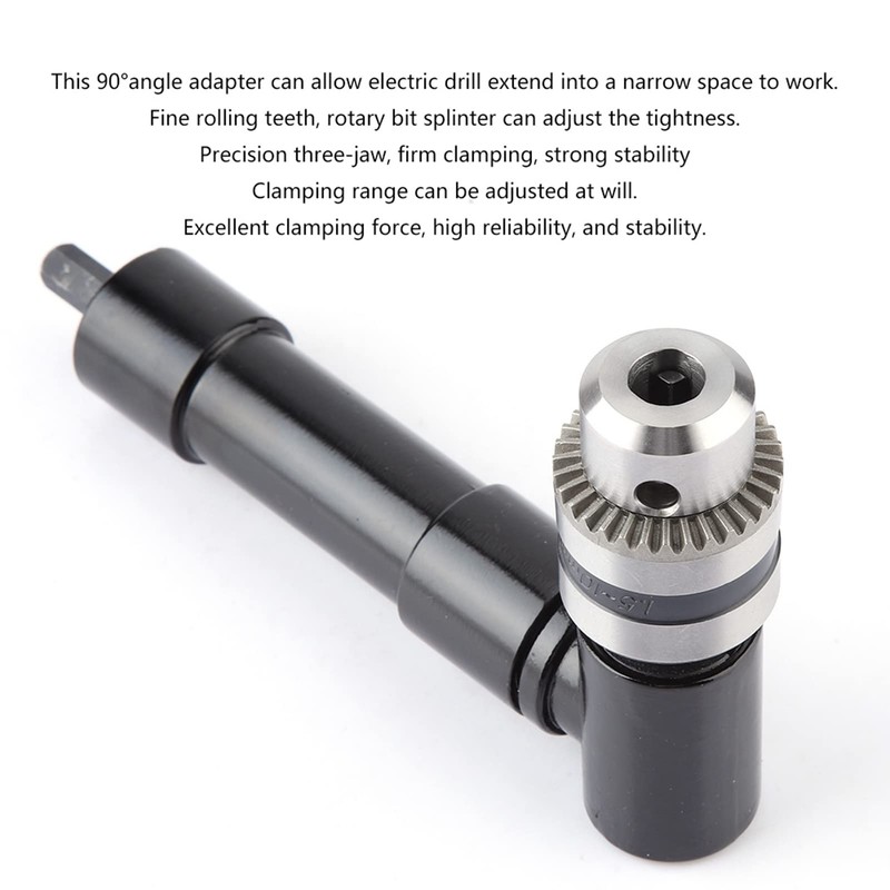 90 Degree Right Angle Chuck Key Drill Adapter Fixing Extension