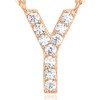PAVOI 14K Rose Gold Cubic Zirconia Initial Necklace | Letter