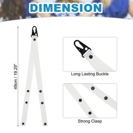 PATIKIL Backpack Cheer Pom Holder Adjustable Cheer Bow Holder Pom Pom Strap Lanyard Storage for Teen Sports Cheerleading Accessories, White