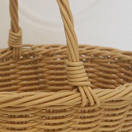 Folpus Easter Basket Rectangular Handwoven Polypropylene Brown Storage Decor Gift Kids Toy Party Favor Celebration