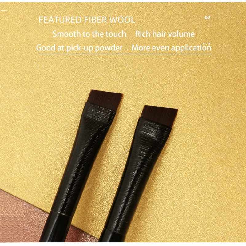 Ksvsonrvi Blade Eyeliner Brush + Eyebrow Brush Set, 2 Pack