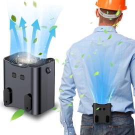 【10 Times Wind Power】Waist Clip Fan with Light, 12000mAH Rechargeable Portable Neck Fan Clip On Waist Fan with Strong Airflow/ 24 Hours Long Working Time, for Outdoor Working, Camping, Activities