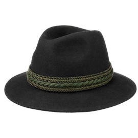 Lodenhut Manufaktur Landsgut Wool Felt Hat Wool Hat Traditional Hat Shooting Hat Hiking Hat, black
