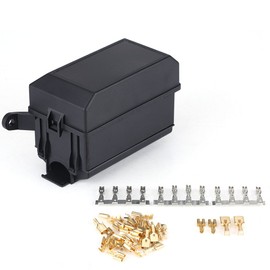 6 Way Fuse Relay Box Holder with 41 Metallic Pins for Car Truck Trailer