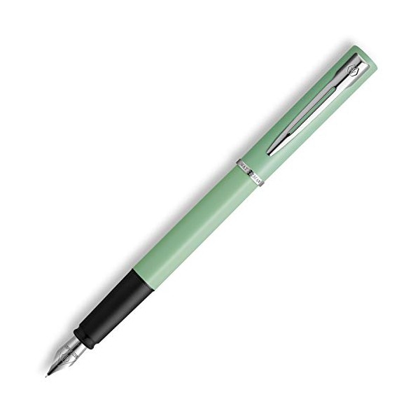 Waterman Allure Fountain Pen | Mint Green Matte Lacquer with Chrome Trim | Fine Stainless Steel Nib | Blue Ink | With Gift Box
