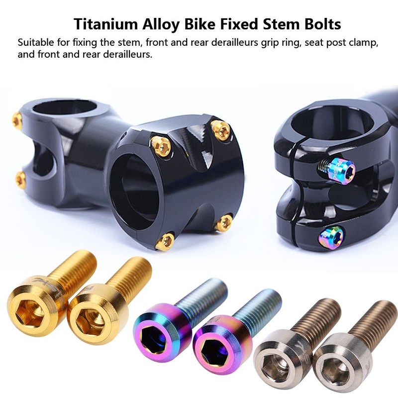 Rust Proof Stem Bolts,Bicycle Titanium Bolts, 6 Pcs M5 ×