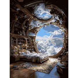 EMIEAUFG Creative Paint by Number Kit for Adults,Sky Bedroom DIY Paint by Numbers Set for Home Decor and Gifting - 12x16 Inch