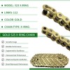 WEICHENGXIN Gold 525 X-Ring Chain 112 Links Motorcycle Chain with