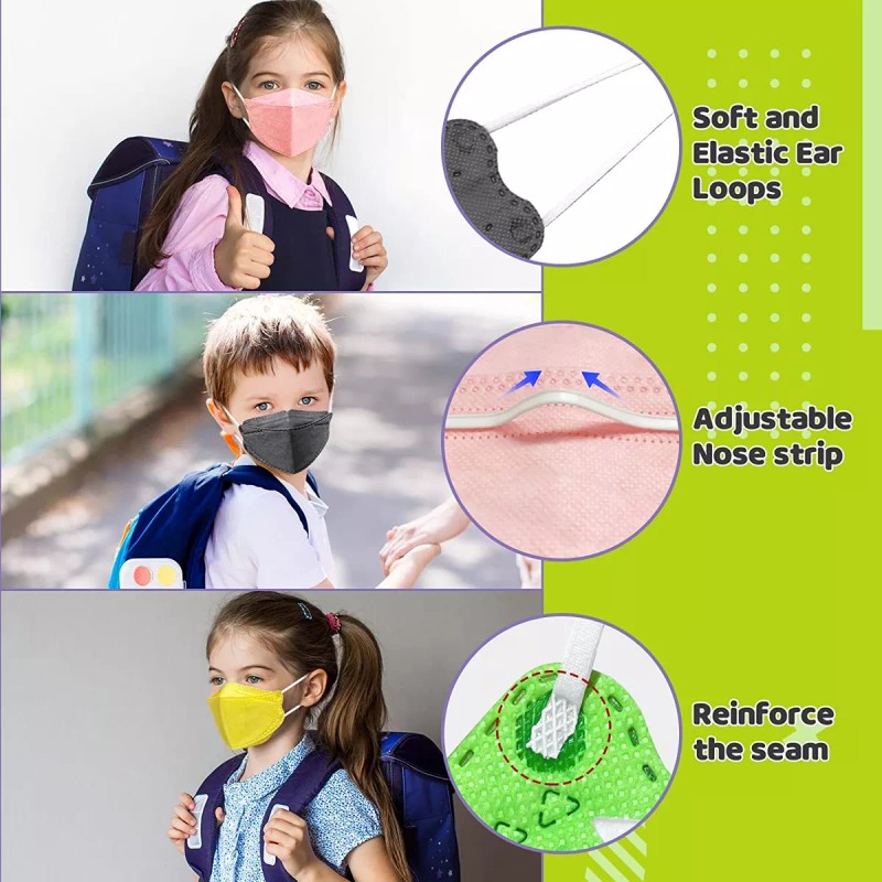 EHH Store Disposable Face Masks For Kids, 4 Layers Individually