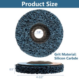 WENORA 5 Pack 4-1/2" x 7/8" Strip Discs Stripping Wheel, 4.5 inch Rust Remover Discs for Angle Grinder,Clean and Remove Paint Coating Rust Welds Oxidation(Blue)