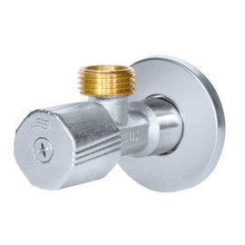 Duro Twist Angle Valve, 1/2 to 1/2 Inch Angle Regulating Valve for Cold and Hot Water Pipes, Chrome-Plated, Valve with O-Ring, for Installation in Water Supply Systems
