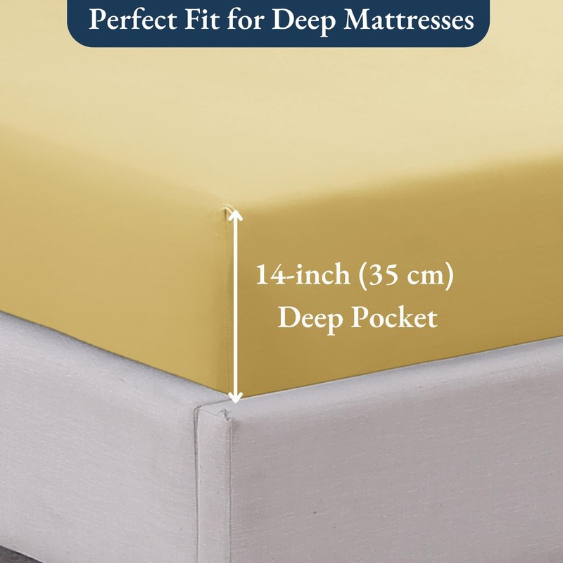 Fitted Sheet Double, Cocoon - Pre-Washed, Deep Pocket 14 inch