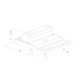 Locinox Sabo floor stop for screwing on double wing gates, suitable for screw-on floor latches up to diameter 20 mm, height and depth adjustable, black anodised aluminium plate RAL 9005