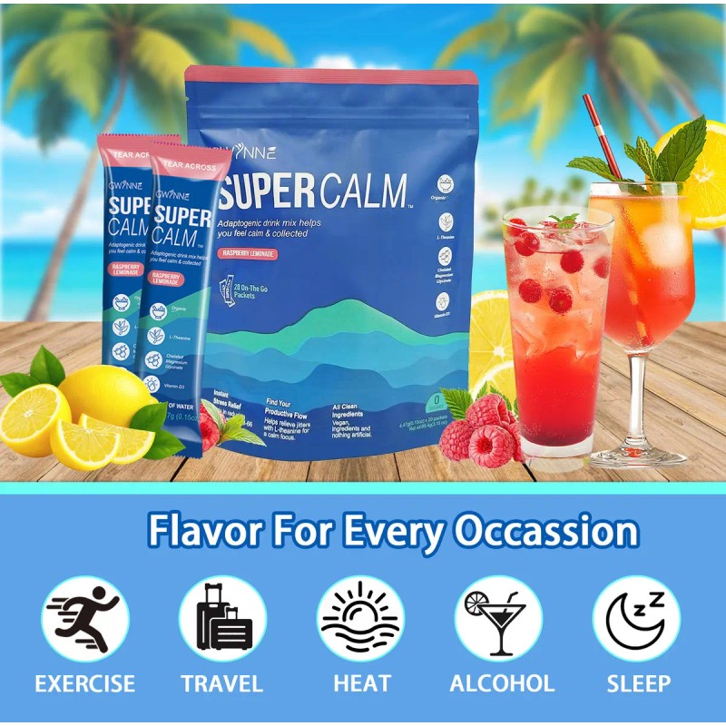 Gwynne Supercalm Polvo Nutricional Ksm Rico Complejo Magnesio Teanina Sobres