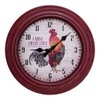 La Crosse 404-3630 12-inch Round Distressed Red Rooster Analog Wall