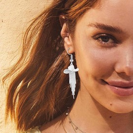 Western Outfit for Womens Sparkly Rhinestone Tassel Dangle Earrings for Women Cowgirl Hat Earring Country Concerts Rodeo Cowboy Outfits