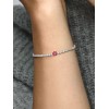 Pulsera Plata 925 Con Rubí Y Moissanita Elegancia Brillant