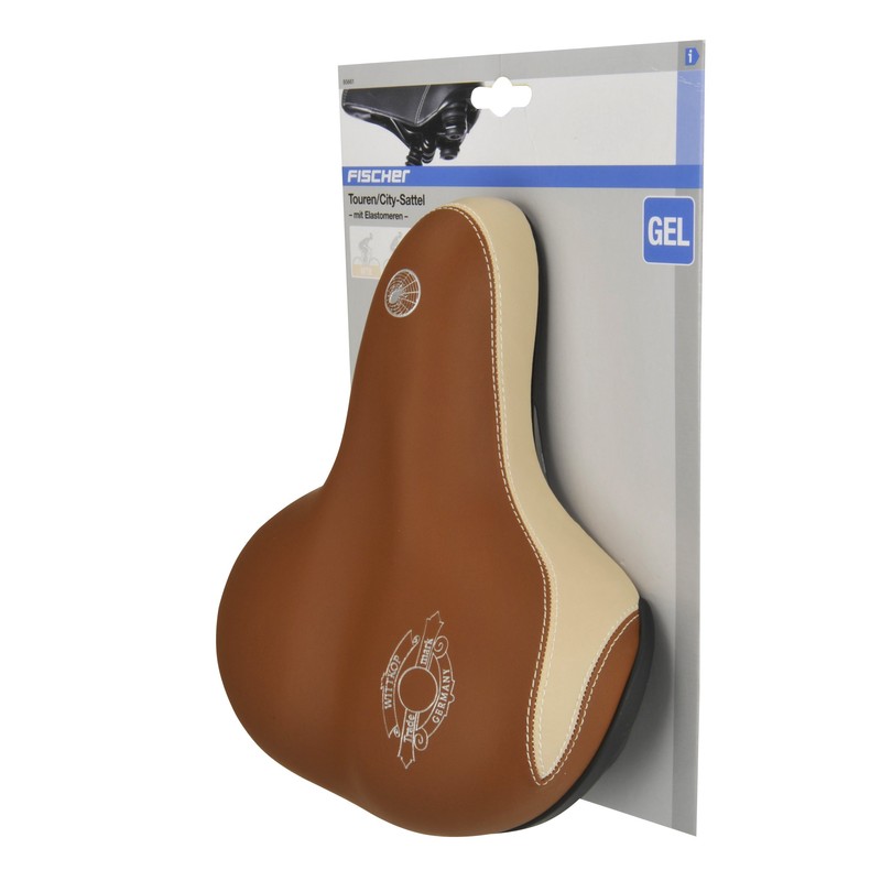 fischer Bicycle Saddle with Elastomers, Cappuchino