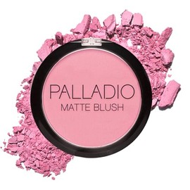 Palladio Matte Blush, se aplica suavemente sobre las mejillas, apariencia mate suave y acabado uniforme, cobertura aterciopelada impecable, maquillaje que se mezcla sin esfuerzo, Berry Pink