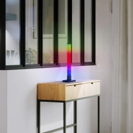 Lightbox LED Table Lamp | 50 cm Height | Dimmable Table Lamp with Music Sensor & Remote Control & RGB Front Light | Max. 65 lm | 6.5 W | Integrated LED | Made of Aluminium/Plastic in Black