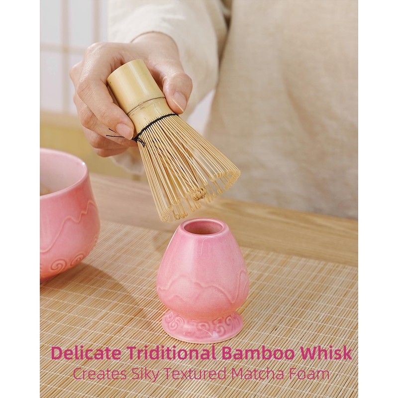 ZENS Matcha Set Pink, Japanese Matcha Tea Ceremony Kit, 6pcs