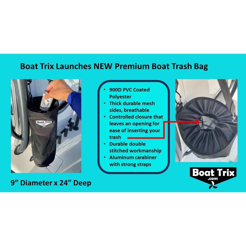 Boat Trash Bag Can Reuseable Washable Mesh and Nylon/Polyester by