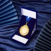 OLYCRAFT 2Pcs Single Medal Storage Boxes Midnight Blue Velvet Badge