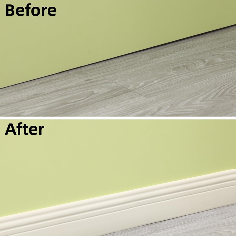 Taaizau Hardened Peel and Stick Baseboard Trim, Flexible Strip and