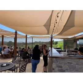 20‘×20’ Sun Shade Sail Canopy, Large Square Shade Cloth Outdoor Cover Sand Color - Sunshade Fabric UV Block Awning Shelter for Patio Backyard Garden Carport