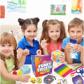 V B 2022 Upgraded 30 pcs Fidget Toys Pack - Sensory for Autism ADHD Includes Push Pop Bubble Toy, Simple Dimple, Infinity Cube Ideal Stress and Anxiety Relief, Multicolor