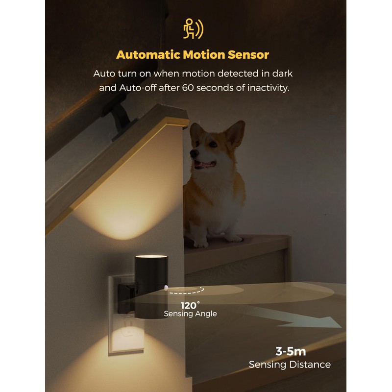 L LOHAS LED Motion Sensor Night Light Plug in, 2