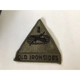 US Army 1st Armored Division Old Ironsides Subdued OD Sew On Uniform Patch BDU