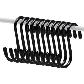 Tingheng Vinyl Coated S Hooks for Hanging 3 Inch Black 10 Pack,Coat Hooks Non Slip Heavy Duty Hook for Closet, Garage & Kitchen Organization Large S Shaped Hooks for Hanging Plants