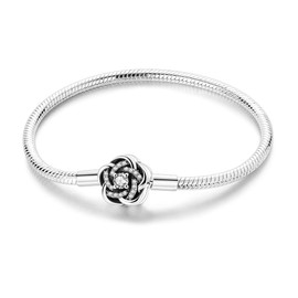 925 Sterling Silver Charms Bracelet for Women Love Heart Summer Ocean Iconic Moments Snake Chain Bracelet with Charm 5A Cubic Zirconia for Mother Daughter