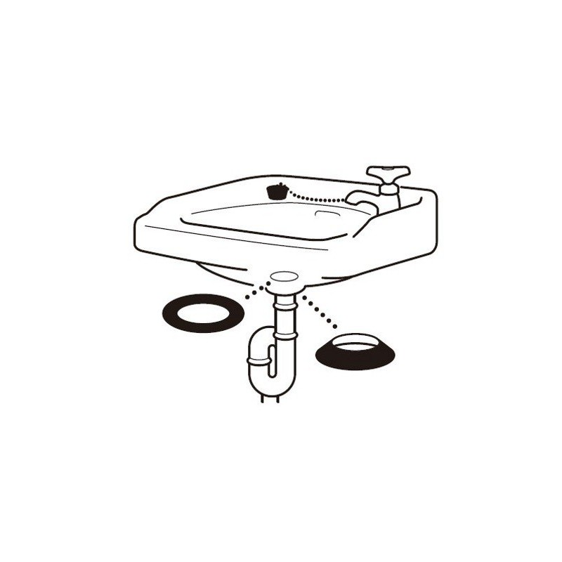 SANEI Drain Valve Installation Gasket for Wash Basin, Triangular and