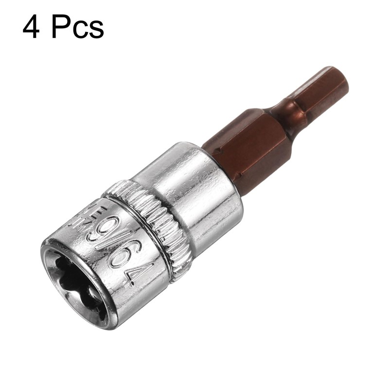 sourcing map 4pcs 9/64" Hex Bit Socket 1/4" Square Drive