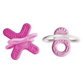 MAM Bite & Relax Set, extra leichte rosa Beißringe für Babys, schmerzlindernde Baby Zahnungshilfe für Vorder- und Backenzähne, ab 2+Monaten