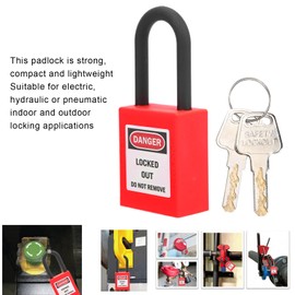 FILFEEL Lockout Lock, 38 mm Lock Out Tag Out Padlocks Set for Lock Out Tag Out Stations, Safety Padlocks Set with 2 Keys Per Lock, 5 Sets (Red)