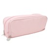 Pen Pencil Case 3 Compartments Canvas Portable Large Capacity Pencil