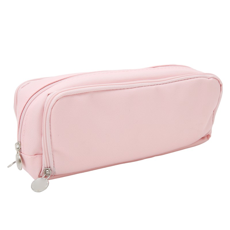 Pen Pencil Case 3 Compartments Canvas Portable Large Capacity Pencil