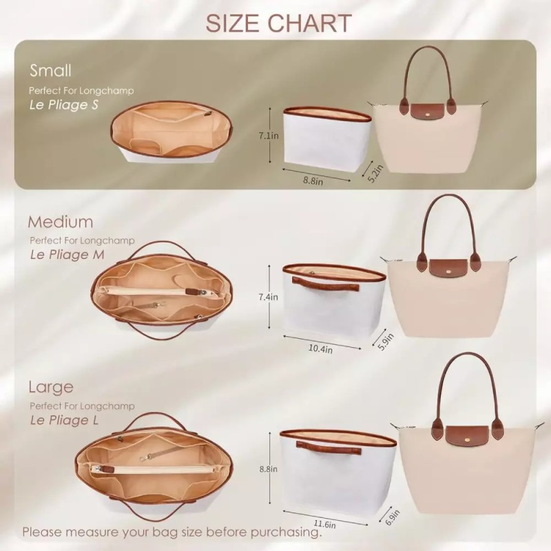 Longchamp 롱샹 르 플리지 S 엑스트라용 칼리디 오거나이저 가방 삽입